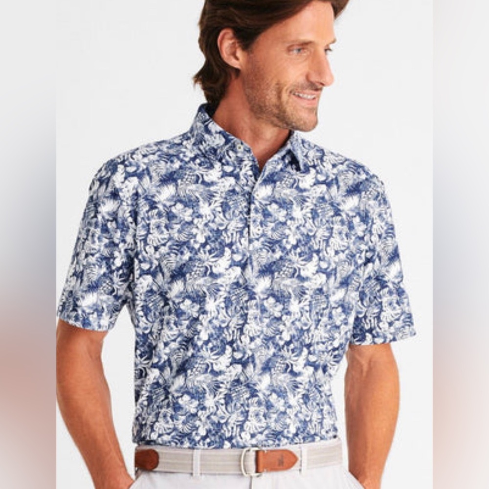 Johnnie-O Men’s Manu Prep-formance Pique Mesh Fabric Polo Size Large